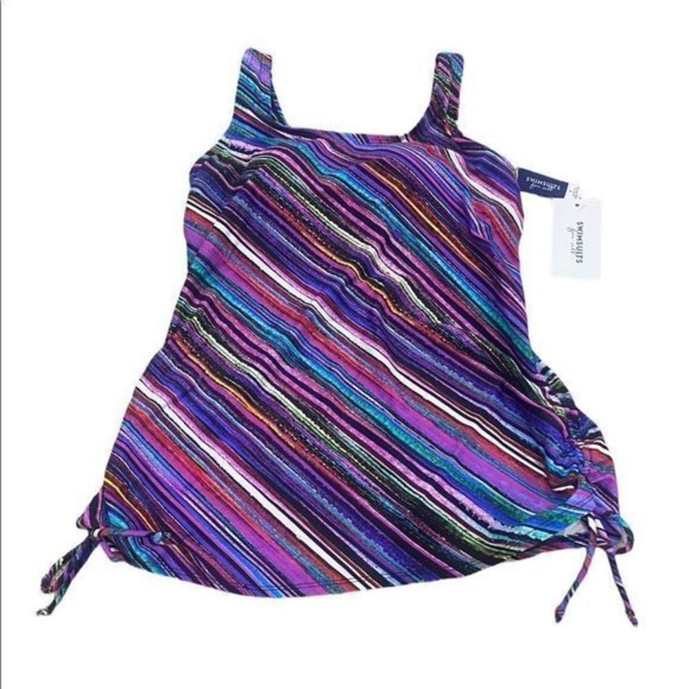 NWT Swimsuits for All Blouson‎ Tankini Top Size 8